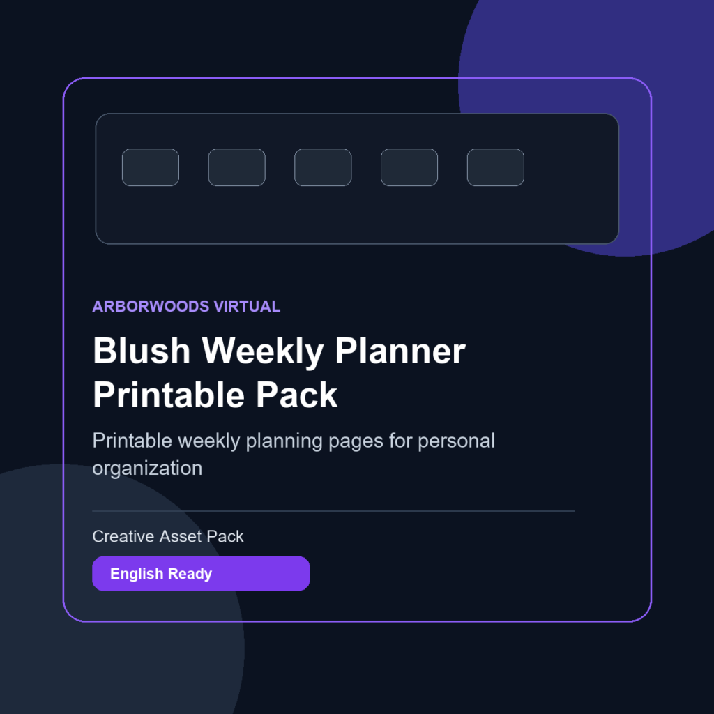 Blush Weekly Planner Printable Pack