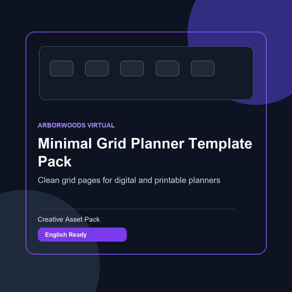 Minimal Grid Planner Template Pack
